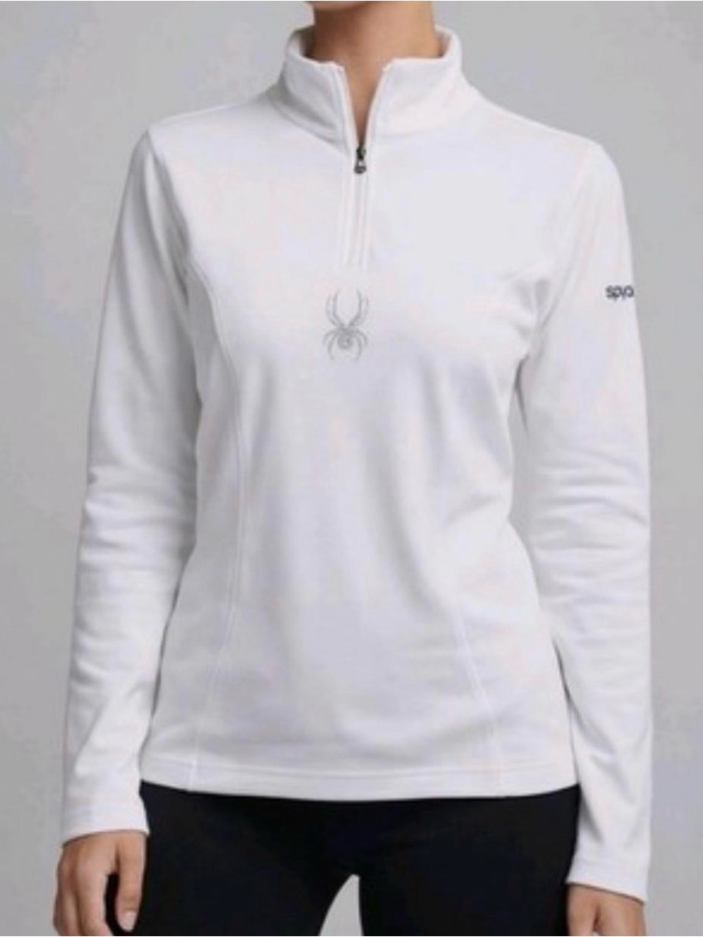 Spyder Women's White Long-Sleeve Quarter Zip Pullover